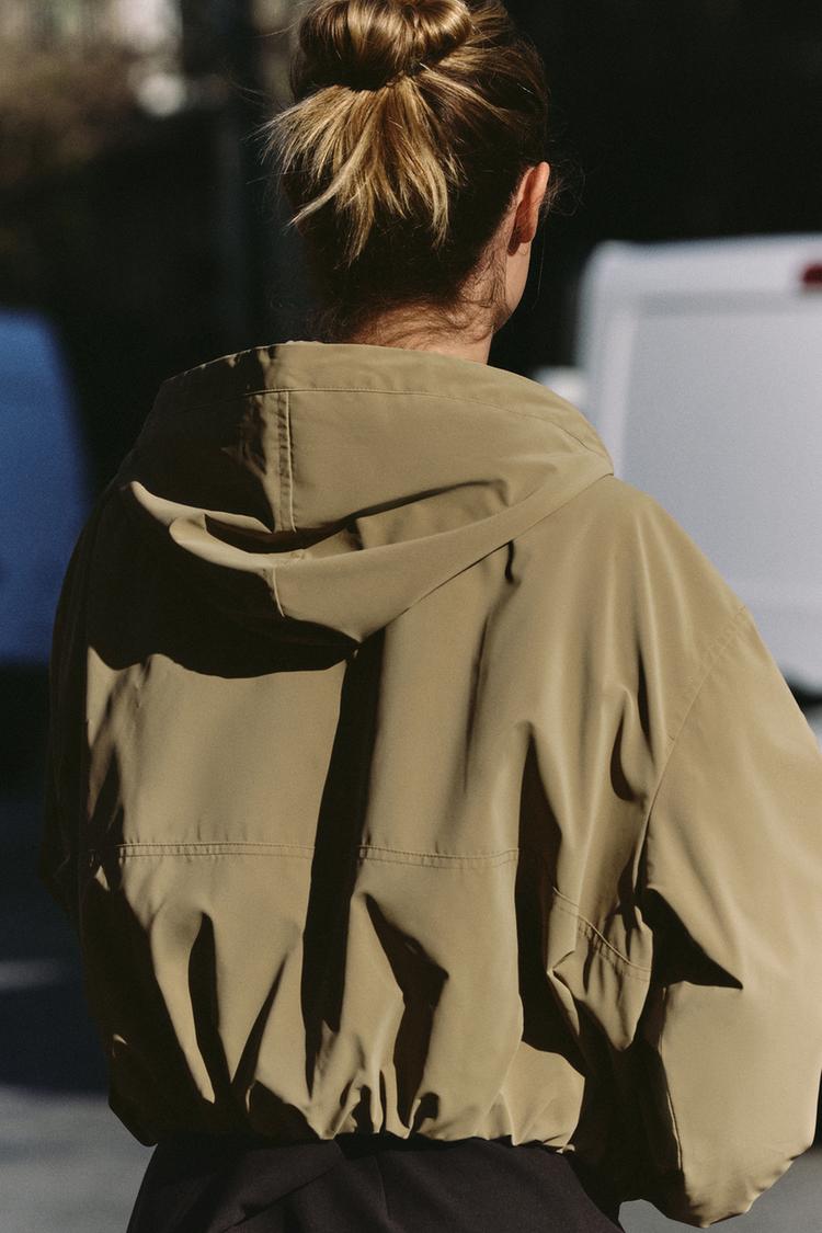 Hooded Rubber-Effect Jacket