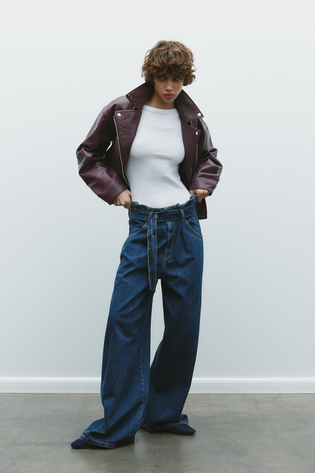 Short Biker Jacket – Synthetic Material