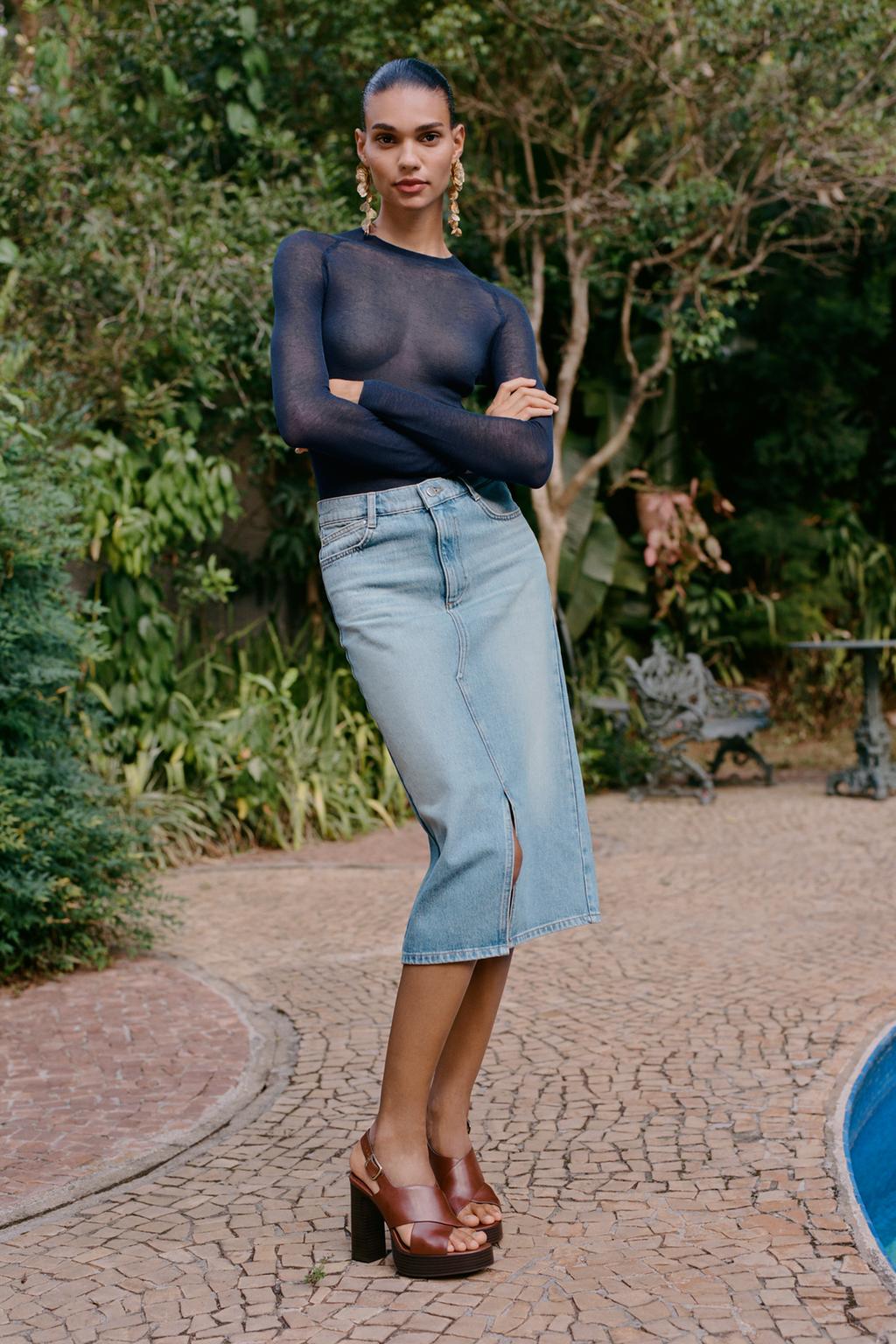 Z1975 Denim Midi Skirt
