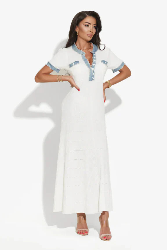Buttoned Knit Dress – 154878