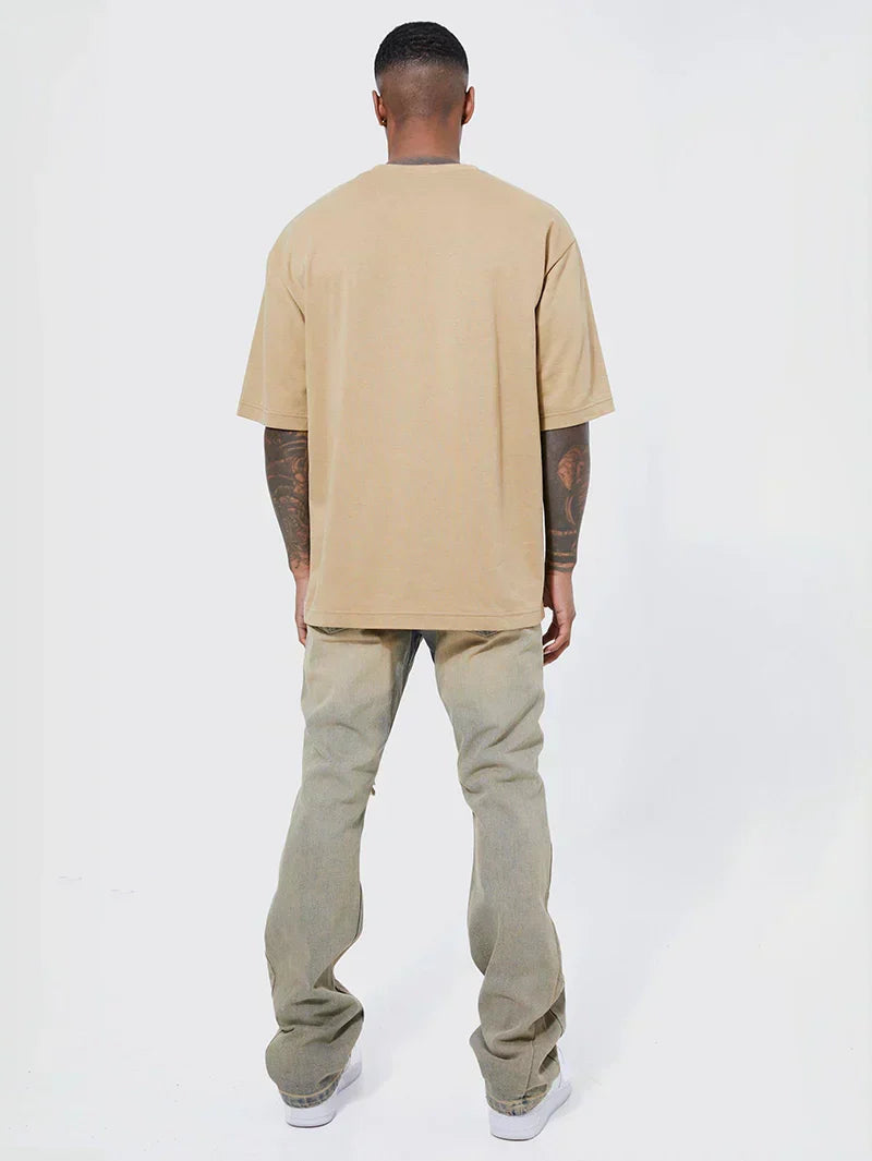 Ripped Off-White Flare Jeans – 20515