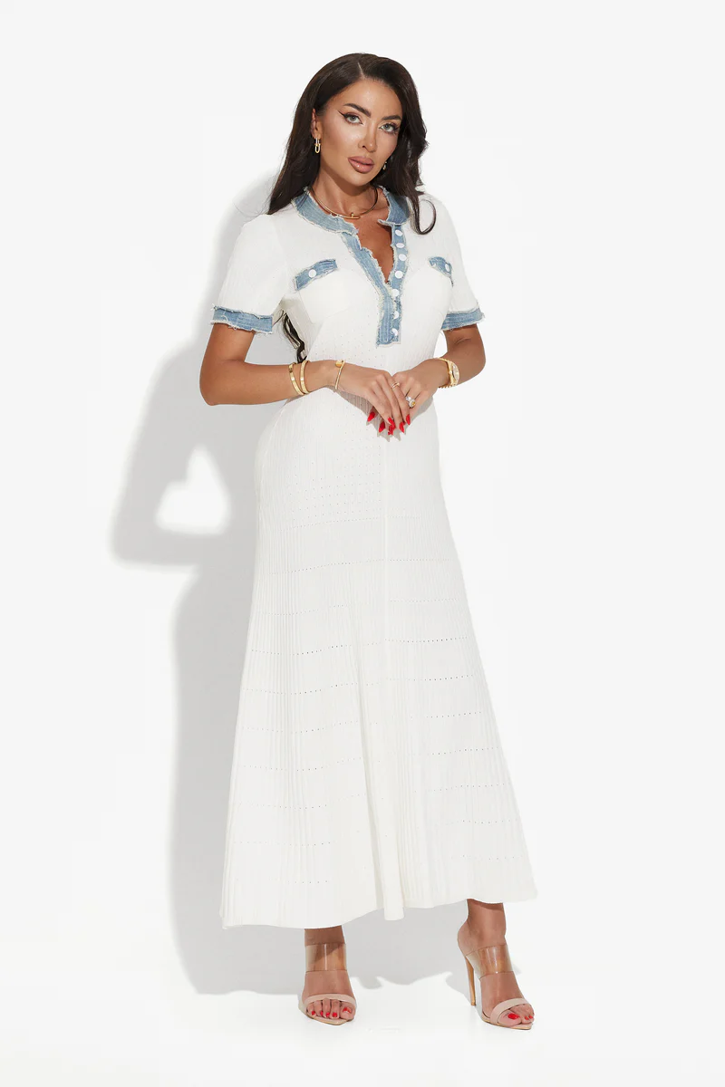 Buttoned Knit Dress – 154878