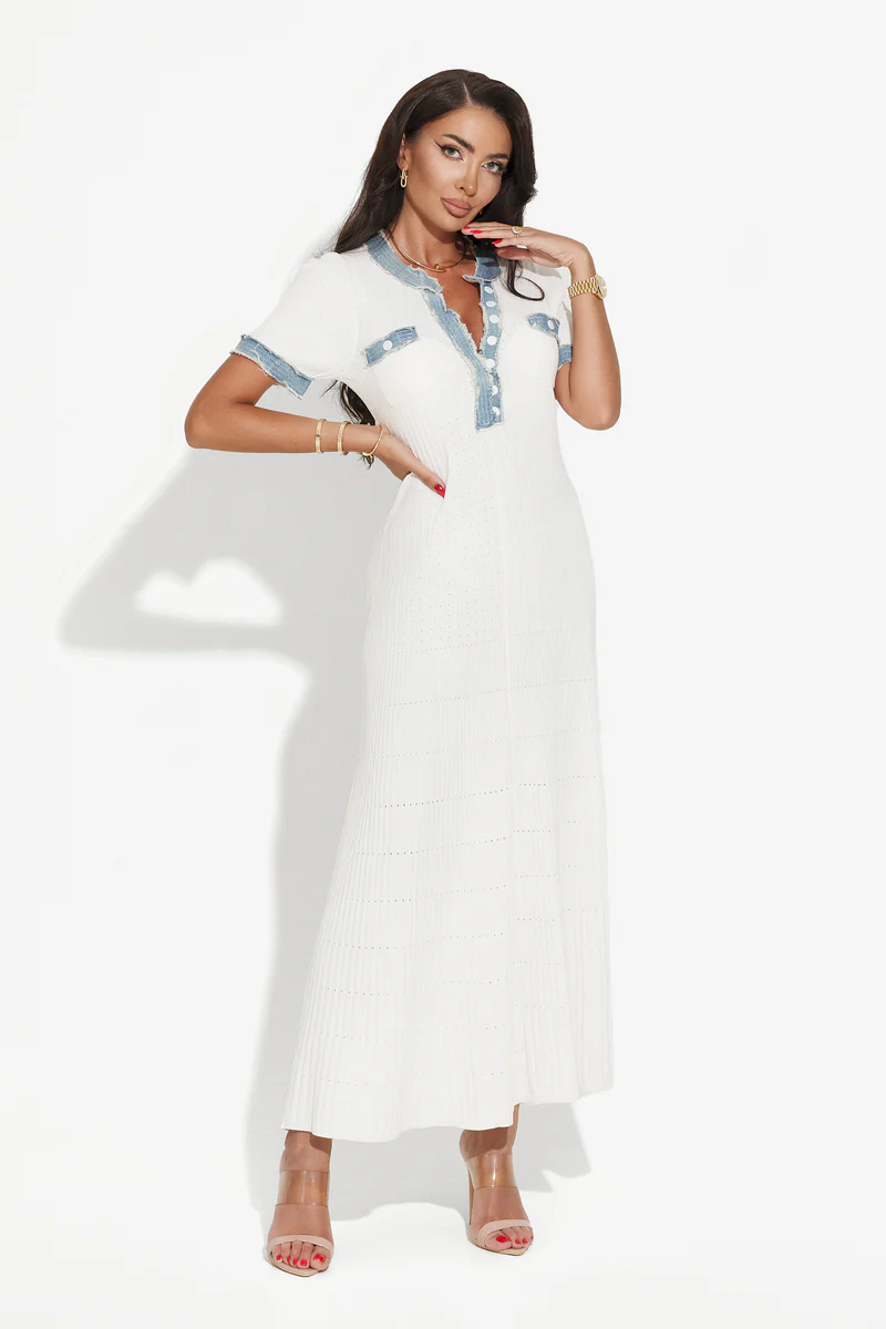 Buttoned Knit Dress – 154878