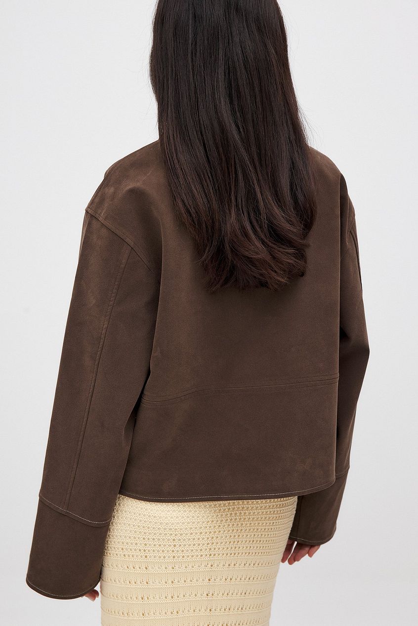 Faux Suede Zip-Up Vest